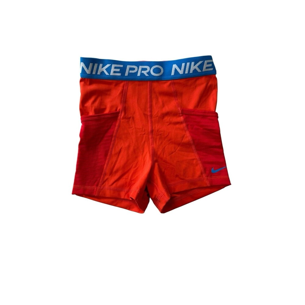 Nike Pro Women's Orange and Blue Athletic Shorts
